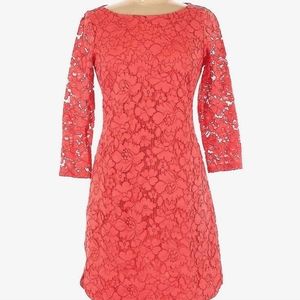 NWT Vince Camuto Mandarin Long Sleeve Lace Dress Plunge Backline and Gold Zipper